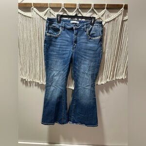 KanCan Medium Blue High-Rise Wide Leg Jeans